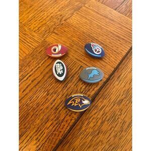 5 pro football team shoe charms compatible with crocs